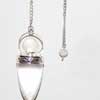 Natural Crystal Smooth Tear Drop Pendulum for Healing Pagan Chain and Amethyst Ball at end included.